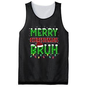 Bruh Christmas Red Plaid Teen Xmas Pajama Gift Mesh Reversible Basketball Jersey Tank