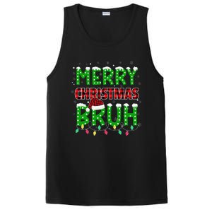 Bruh Christmas Red Plaid Teen Xmas Pajama Gift PosiCharge Competitor Tank