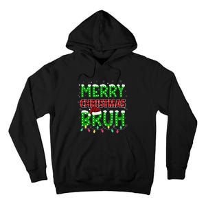 Bruh Christmas Red Plaid Teen Xmas Pajama Gift Tall Hoodie