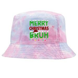 Bruh Christmas Red Plaid Teen Xmas Pajama Gift Tie-Dyed Bucket Hat