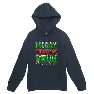 Bruh Christmas Red Plaid Teen Xmas Pajama Gift Urban Pullover Hoodie