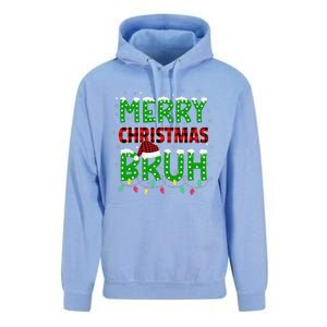 Bruh Christmas Red Plaid Teen Xmas Pajama Gift Unisex Surf Hoodie