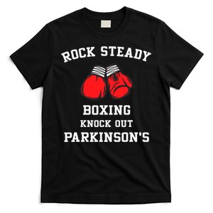 Breast Cancer Rock Steady Boxing Knock Out Parkinsons T-Shirt