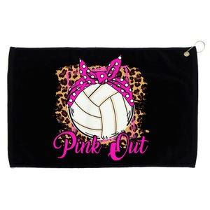 Breast Cancer Ribbon Pink Out Volleyball Pink Ribbon Leopard Grommeted Golf Towel