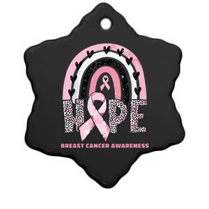 Breast Cancer Rainbow In October We Wear Pink Hope Support Ceramic Star Ornament