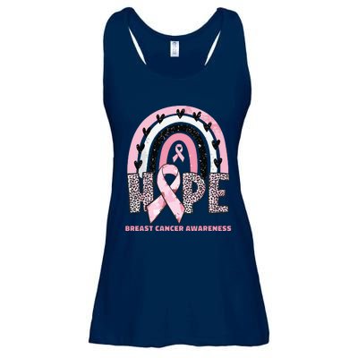 Breast Cancer Rainbow In October We Wear Pink Hope Support Ladies Essential Flowy Tank