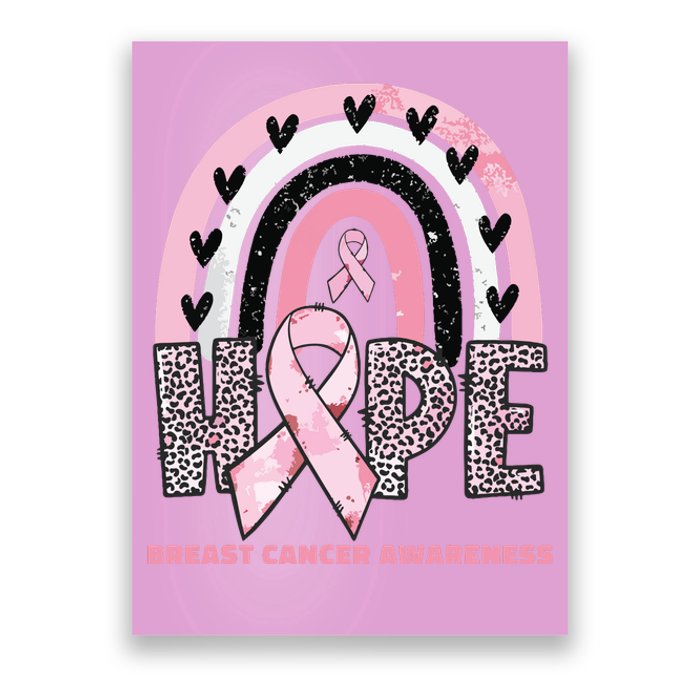 Breast Cancer Rainbow In October We Wear Pink Hope Support Poster