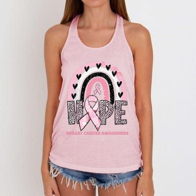 Breast Cancer Rainbow In October We Wear Pink Hope Support Women's Knotted Racerback Tank