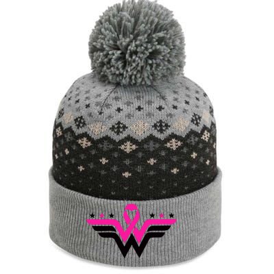 Breast Cancer Ribbon The Baniff Cuffed Pom Beanie