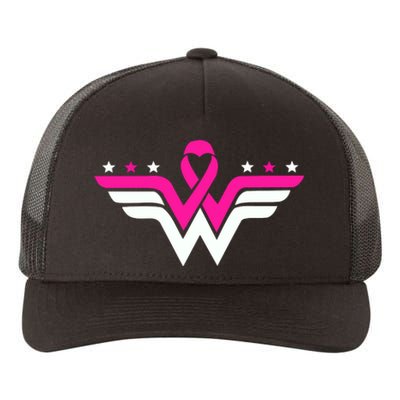 Breast Cancer Ribbon Yupoong Adult 5-Panel Trucker Hat