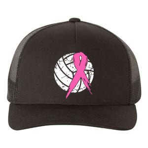 Breast Cancer Ribbon Volleyball Awareness Yupoong Adult 5-Panel Trucker Hat