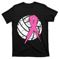 Breast Cancer Ribbon Volleyball Awareness T-Shirt