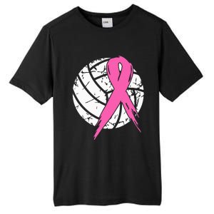 Breast Cancer Ribbon Volleyball Awareness Tall Fusion ChromaSoft Performance T-Shirt