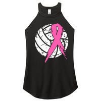 Breast Cancer Ribbon Volleyball Awareness Women's Perfect Tri Rocker Tank