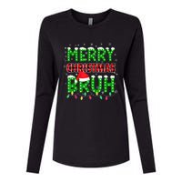 Bruh Christmas Red Plaid Teens Xmas Pajama Womens Cotton Relaxed Long Sleeve T-Shirt