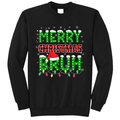 Bruh Christmas Red Plaid Teens Xmas Pajama Sweatshirt