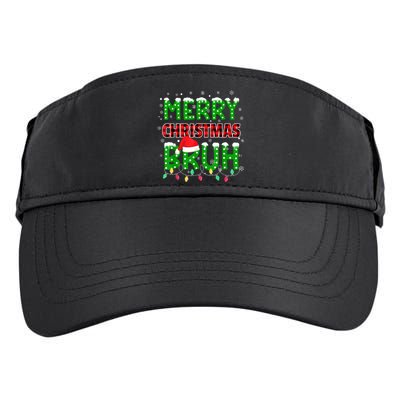 Bruh Christmas Red Plaid Teens Xmas Pajama Adult Drive Performance Visor