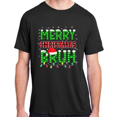 Bruh Christmas Red Plaid Teens Xmas Pajama Adult ChromaSoft Performance T-Shirt