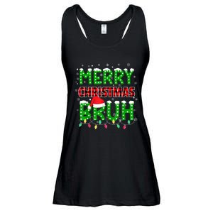 Bruh Christmas Red Plaid Teens Xmas Pajama Ladies Essential Flowy Tank