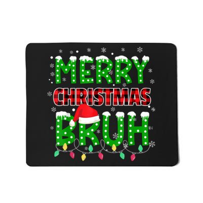 Bruh Christmas Red Plaid Teens Xmas Pajama Mousepad