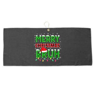 Bruh Christmas Red Plaid Teens Xmas Pajama Large Microfiber Waffle Golf Towel