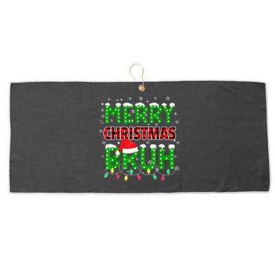 Bruh Christmas Red Plaid Teens Xmas Pajama Large Microfiber Waffle Golf Towel