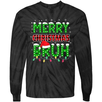 Bruh Christmas Red Plaid Teens Xmas Pajama Tie-Dye Long Sleeve Shirt