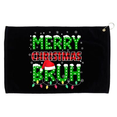 Bruh Christmas Red Plaid Teens Xmas Pajama Grommeted Golf Towel