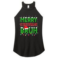 Bruh Christmas Red Plaid Teens Xmas Pajama Women's Perfect Tri Rocker Tank