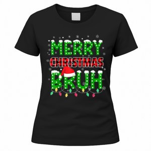 Bruh Christmas Red Plaid Teens Xmas Pajama Women's T-Shirt