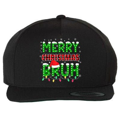 Bruh Christmas Red Plaid Teens Xmas Pajama Wool Snapback Cap