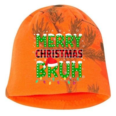 Bruh Christmas Red Plaid Teens Xmas Pajama Kati - Camo Knit Beanie