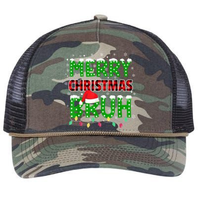 Bruh Christmas Red Plaid Teens Xmas Pajama Retro Rope Trucker Hat Cap