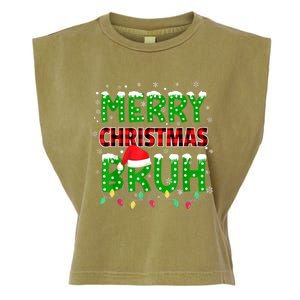 Bruh Christmas Red Plaid Teens Xmas Pajama Garment-Dyed Women's Muscle Tee