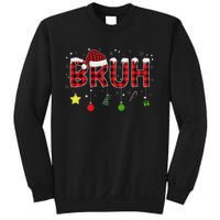 Bruh Christmas Red Plaid Ns Xmas Pajama Sweatshirt