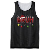 Bruh Christmas Red Plaid Ns Xmas Pajama Mesh Reversible Basketball Jersey Tank