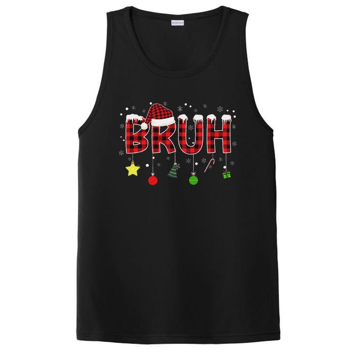 Bruh Christmas Red Plaid Ns Xmas Pajama PosiCharge Competitor Tank