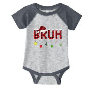 Bruh Christmas Red Plaid Ns Xmas Pajama Infant Baby Jersey Bodysuit