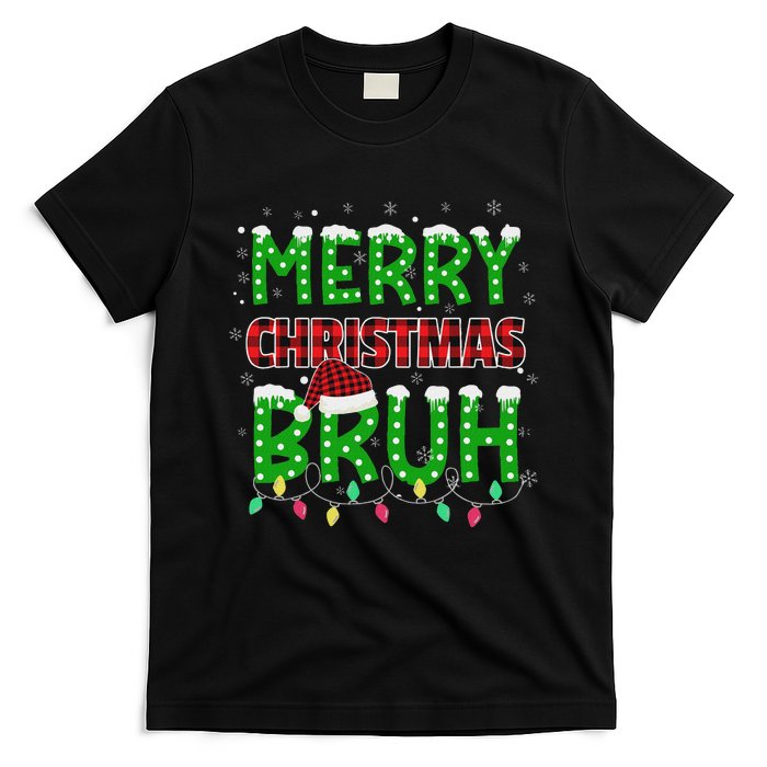 Bruh Christmas Red Plaid Ns Xmas Pajama T-Shirt