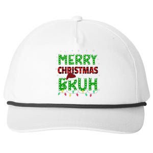 Bruh Christmas Red Plaid Ns Xmas Pajama Snapback Five-Panel Rope Hat