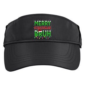 Bruh Christmas Red Plaid Ns Xmas Pajama Adult Drive Performance Visor