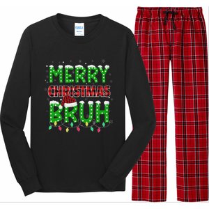 Bruh Christmas Red Plaid Ns Xmas Pajama Long Sleeve Pajama Set