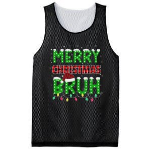 Bruh Christmas Red Plaid Ns Xmas Pajama Mesh Reversible Basketball Jersey Tank