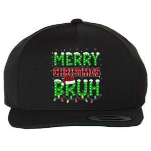 Bruh Christmas Red Plaid Ns Xmas Pajama Wool Snapback Cap