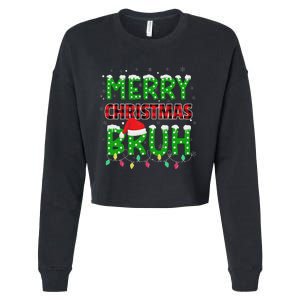 Bruh Christmas Red Plaid Ns Xmas Pajama Cropped Pullover Crew