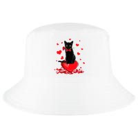 Black Cat Red Rose Valentines Day Cool Comfort Performance Bucket Hat