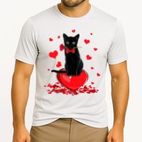 Black Cat Red Rose Valentines Day Cooling Performance Crew T-Shirt