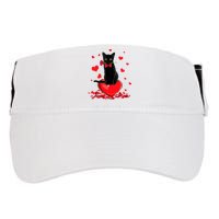 Black Cat Red Rose Valentines Day Adult Drive Performance Visor