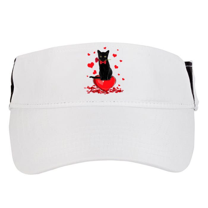 Black Cat Red Rose Valentines Day Adult Drive Performance Visor
