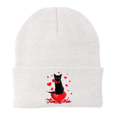 Black Cat Red Rose Valentines Day Beanie